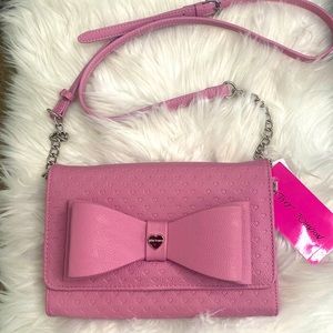 Betsey Johnson XODANI Printed Large Bow Wallet Crossbody - Light Mauve